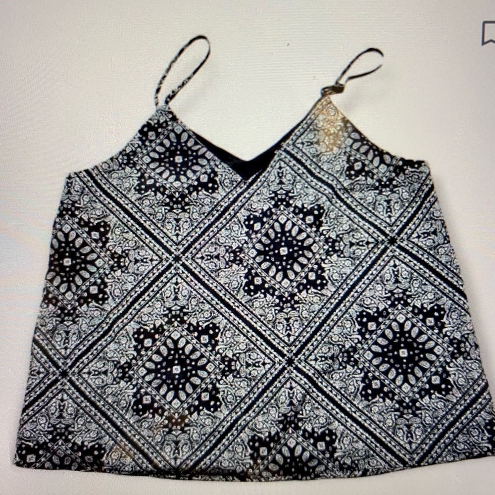 Olivia Grey, blue and white camisole , size medium